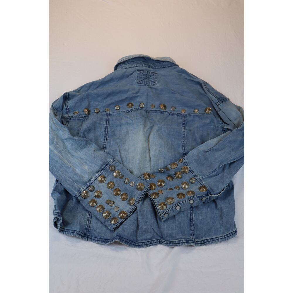 NEW Free People We The Free Austin Jean Jacket Blue Studded Button Up Denim M - Picture 5 of 5